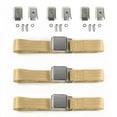 thumbnail image 1 of Chevy Chevelle 1964-1967 Airplane 2 Point Tan Lap Bench Seat Belt Kit with Bracketry - 3 Belts, 1 of 1