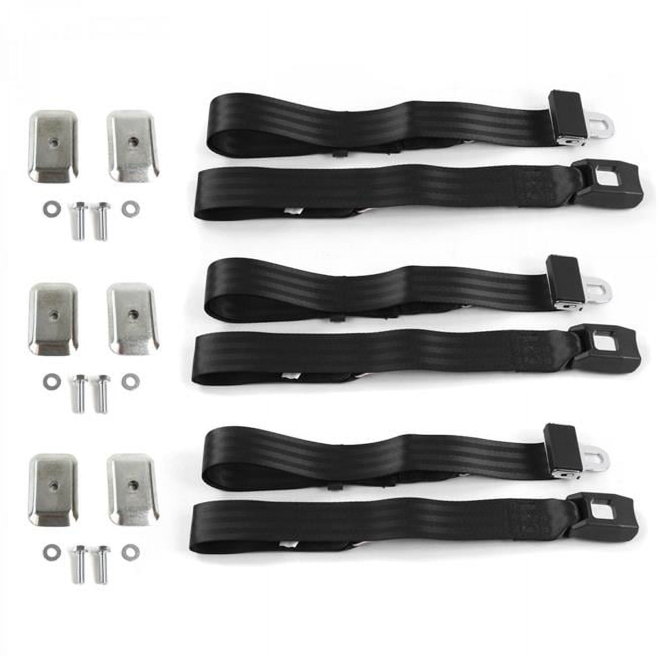 Chevy Chevelle 19641967 Standard 2 Point Black Lap Bench Seat Belt Kit