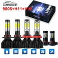 thumbnail image 1 of For Chevy Colorado 2015 2016 2017 2018 LED Headlight Bulbs Combo 9005/HB3 High Beam + H11 Low Beam + H16 Fog Light Kit, Easy Install, Plug-N-Play Halogen Replacement, 6Pcs, 1 of 13