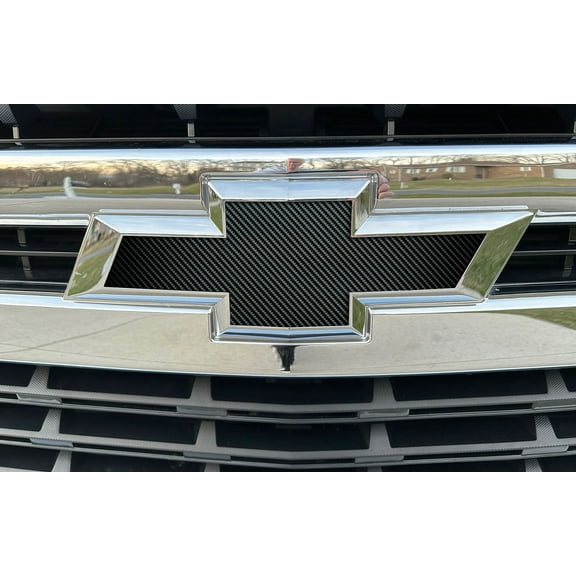 Chevy Colorado Carbon Fiber Grille Tailgate Bowtie Overlay Decals 2014-2026 Set of 2