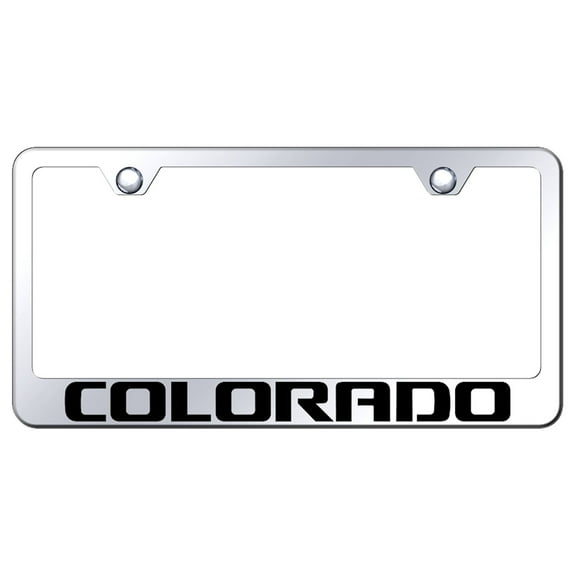 Chevy Colorado Laser Etched Logo Stainless Steel License Plate Frame (Chrome)