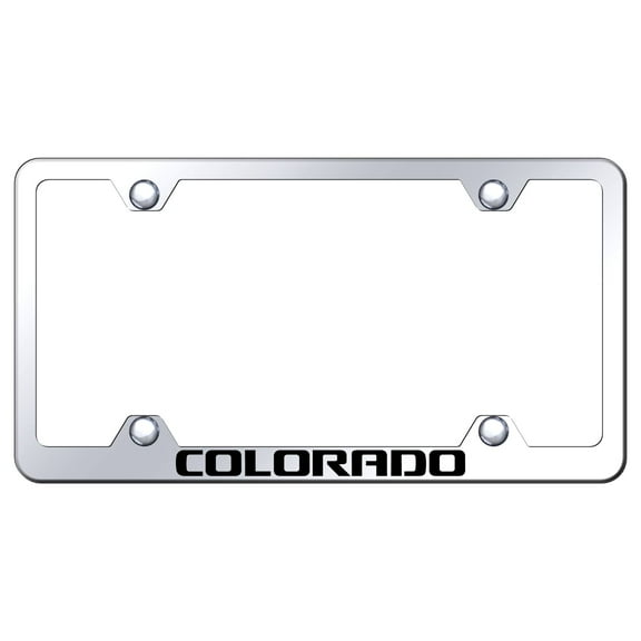 Chevy Colorado Laser Etched Logo Wide Body License Plate Frame (Chrome)