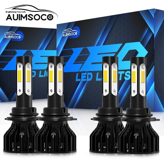 For Chevy Corvette 1996,1997,1998-2004 LED Headlight 9005 9006 Lights Pack Of 4 Combo White High Low Beam 6000k Kits 8000LM 50000 Hours Lifespan Halogen Replacement