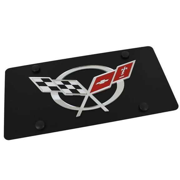 Chevy Corvette C5 Logo License Plate (Black)