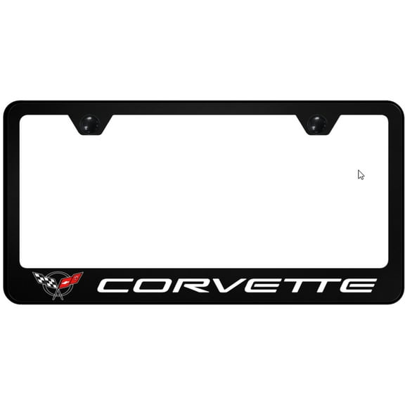 Chevy Corvette C5 UV Print Polycarbonate License Plate Frame (Black)