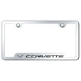 thumbnail image 1 of Chevy Corvette C7 Laser Etched Logo Cut-Out License Plate Frame (Chrome), 1 of 3