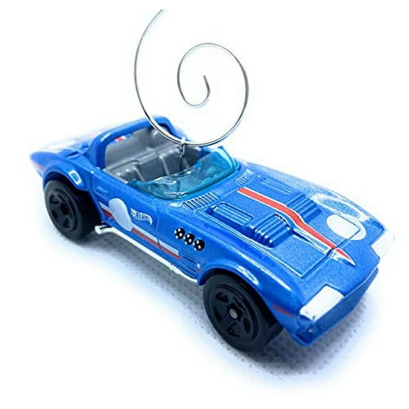 Chevy Corvette Convertible Christmas Ornament 1:64 Blue Red Stripe