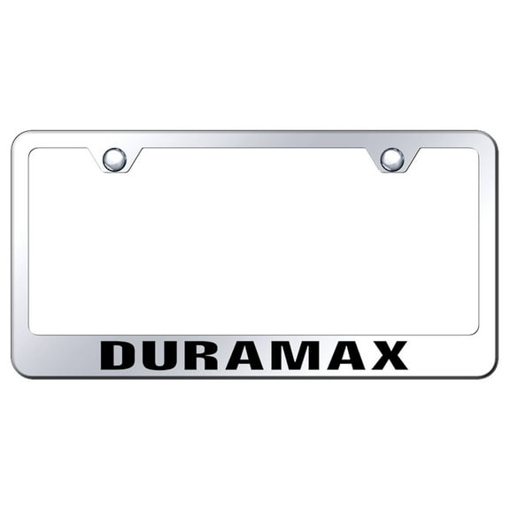 Chevy Duramax Laser Etched Logo Stainless Steel License Plate Frame (Chrome)