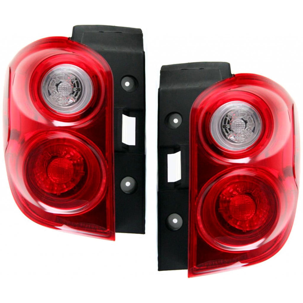 For Chevy Equinox Tail Light 2010 11 12 13 14 2015 Driver and Passenger Side Pair / Set | Red and Clear Lens | GM2800242 + GM2801242 | 23267748 + 23267749