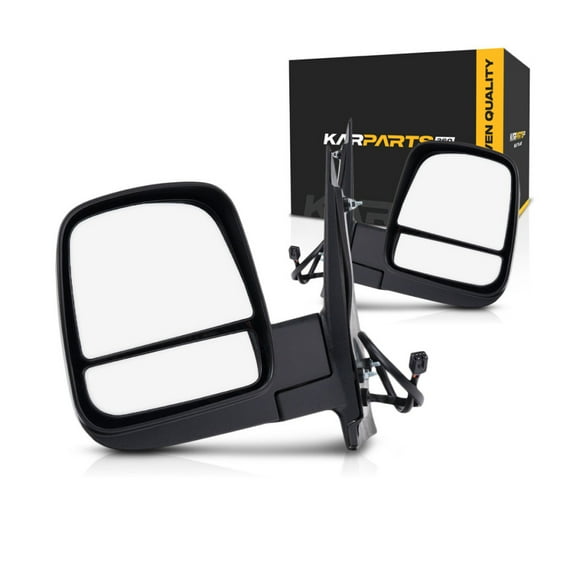 For Chevy Express 3500 2008-2018 Door Mirror Driver and Passenger Side | Pair | Power | Heated | Manual Folding| Replacement For 15227418, 15227437 | GM1320396, GM1321396