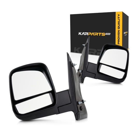 For Chevy Express 3500 2008-2021 Door Mirror Driver and Passenger Side | Pair | Manual Folding | Non-Heated| Textured Black | Replacement For 20838065, 20838066 | GM1320395, GM1321395