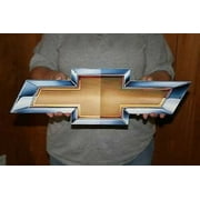 Chevy GM Yellow Gold Bowtie Emblem Steel Sign 35" x 11"
