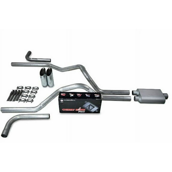 Chevy GMC 1500 07-14 2.5" Dual Exhaust Kit Cherry Bomb Pro Slash Tip Side Exit