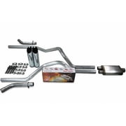Chevy GMC 1500 07-14 2.5" Dual Exhaust Kit Cherry Bomb Salute Slash Tip Corner