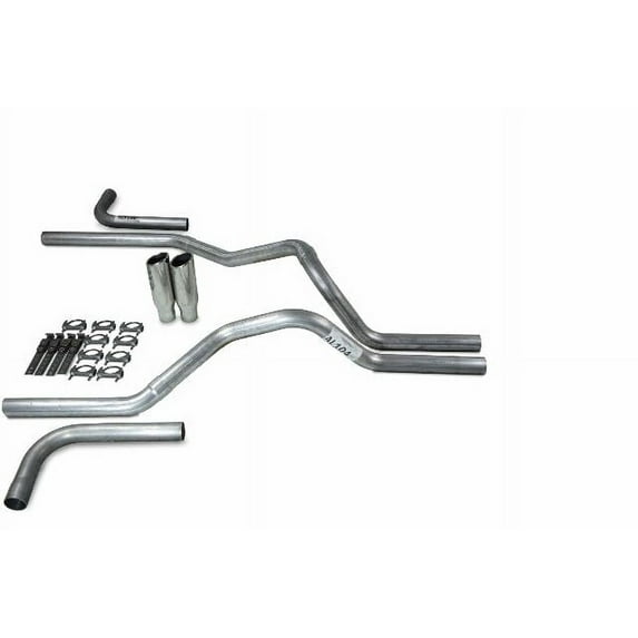 Chevy GMC 1500 15-18 2.5" Dual Exhaust Kits No Muffler Clamp on Tips Side Exit