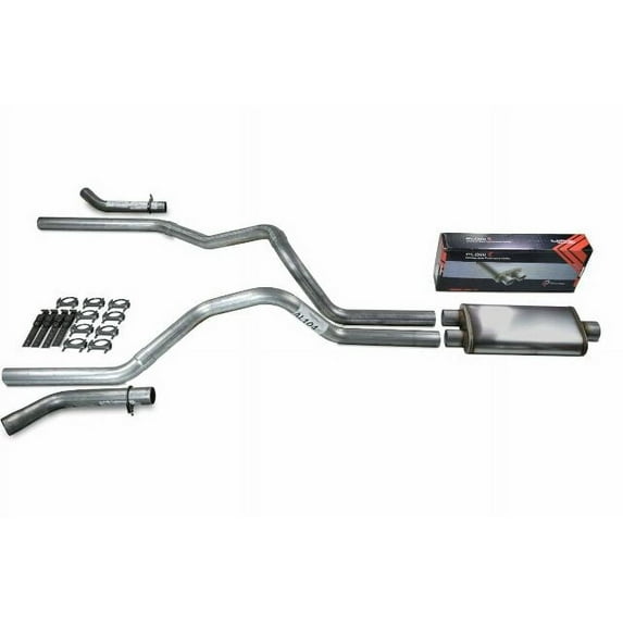 Chevy GMC 1500 88-95 2.5" Dual Exhaust Kit Flow II Stainless Muffler Corner Exit