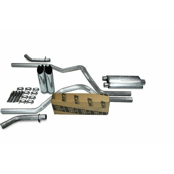 Chevy GMC 1500 88-95 2.5" Dual Exhaust Kits Borla Pro XS Slash Tip Corner