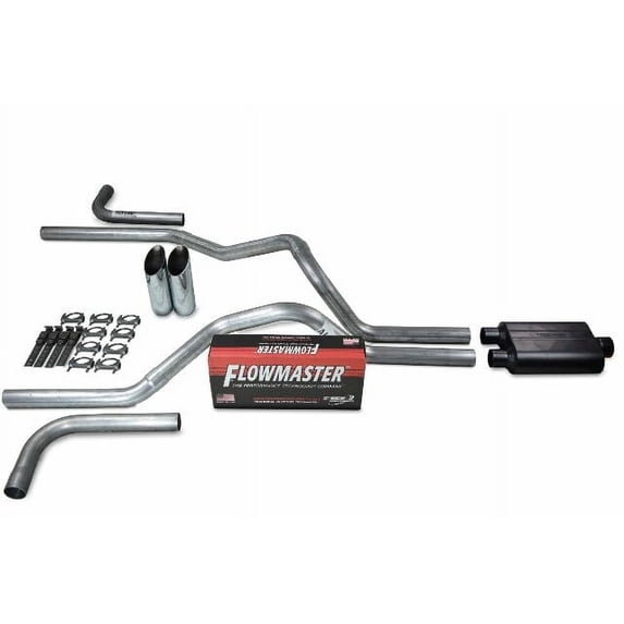 Chevy GMC 1500 88-95 2.5" Dual Exhaust Kits Flowmaster 40 Slash Tip Side Exit
