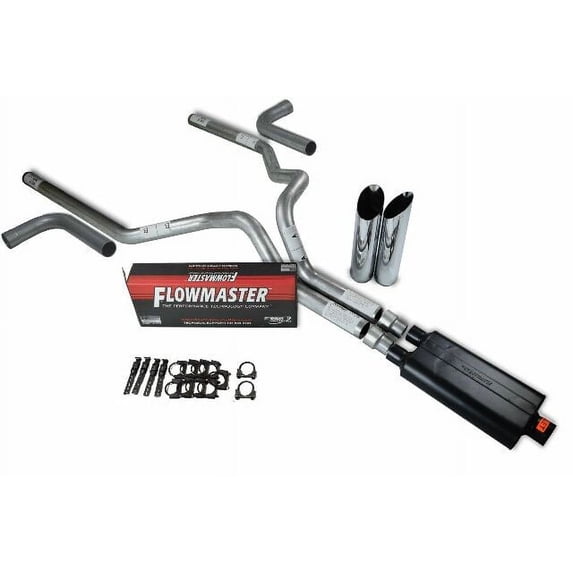 Chevy GMC 1500 88-95 3" Dual Exhaust Kits Flowmaster 50 Series Slash Tip Side Ex