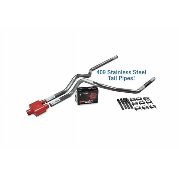 Chevy GMC 1500 96-99 2.5" Stainless Dual Exhaust Kit Cherry Bomb Extreme