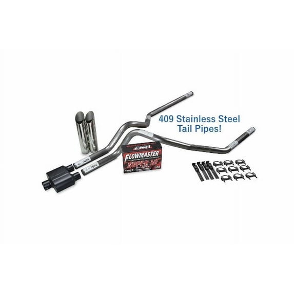 Chevy GMC 1500 99-06 2.5" Stainless Dual Exhaust Kit Flowmaster Super 10 Sl Tips