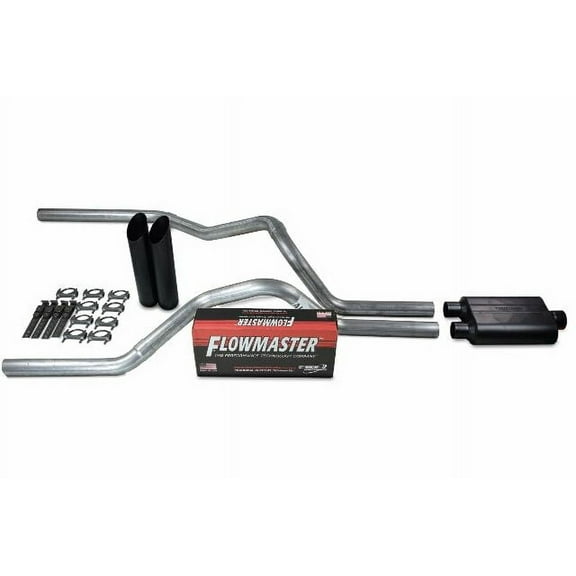 Chevy GMC 1500 Truck 15-18 2.5" Dual Exhaust Kits Flowmaster Super 44 Black Tip