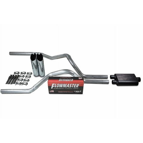 Chevy GMC 1500 Truck 96-99 2.5" Dual Exhaust Kits Flowmaster Super 44 Slash Tip
