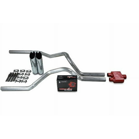 Chevy GMC 1500 Truck 99-06 2.5" Dual Exhaust Kits Cherry Bomb Extreme Slash Tips