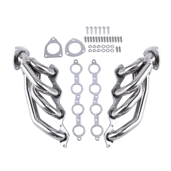 Chevy GMC Avalanche Silverado Tahoe Suburban Sierra Yukon Exhaust Header Manifold MT001055, 00-06 4.8L 5.3L V8, 2.5" Outlet