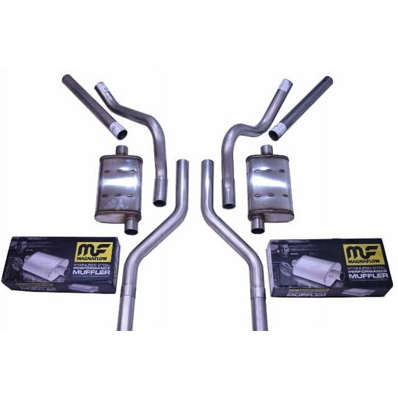 Chevy GMC C10 63-72 2.5" Dual Exhaust Kit Magnaflow Corner Exit Mandrel Bend