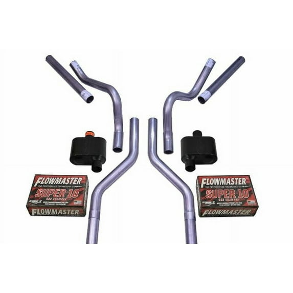 Chevy GMC C10 63-72 2.5" Dual Exhaust Kits Flowmaster Super 10 Corner Exit