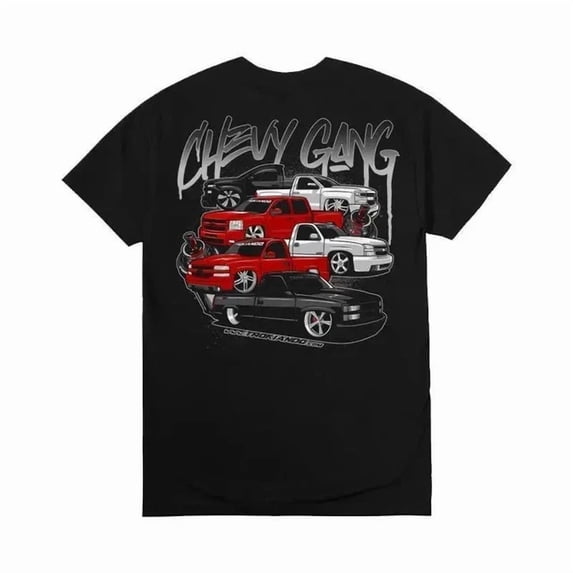 Chevy Gang Graphic T Shirt Chevy Silverado Men's Cotton Tee Old School Chevy Tee