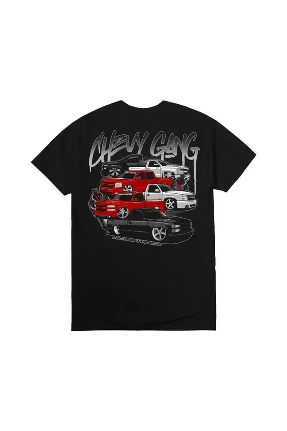 Chevy Gang Graphic T Shirt Chevy Silverado Men's Cotton Tee Old School Chevy Tee