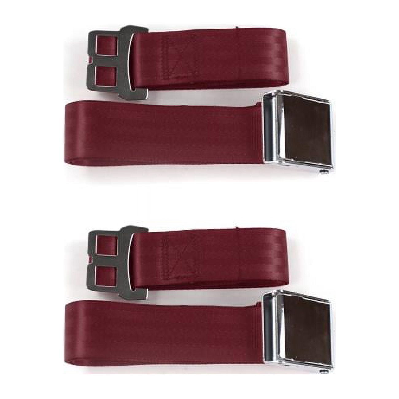SafeTboy Black Lap Bucket Seat Belt Kit For Chevy Corvair (1960-1969) – 2 Belts, Airplane Buckle, 2-Point Fixed