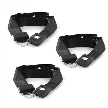 Chevy Impala 1965-1970 Standard 2 Point Black Lap Bench Seat Belt Kit - 3 Belts