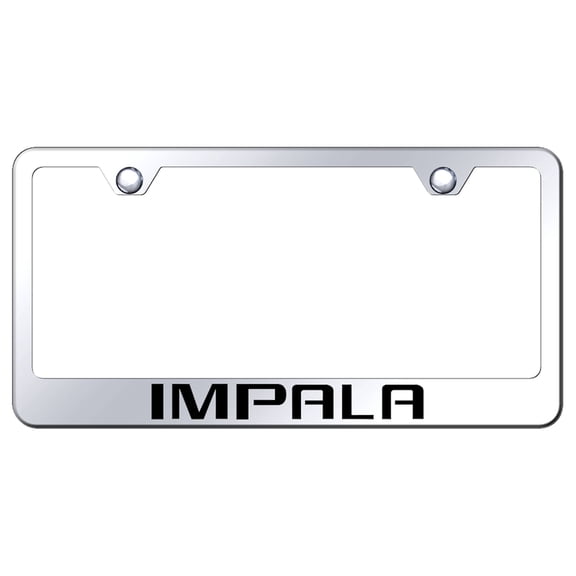 Chevy Impala Laser Etched Logo Stainless Steel License Plate Frame (Chrome)