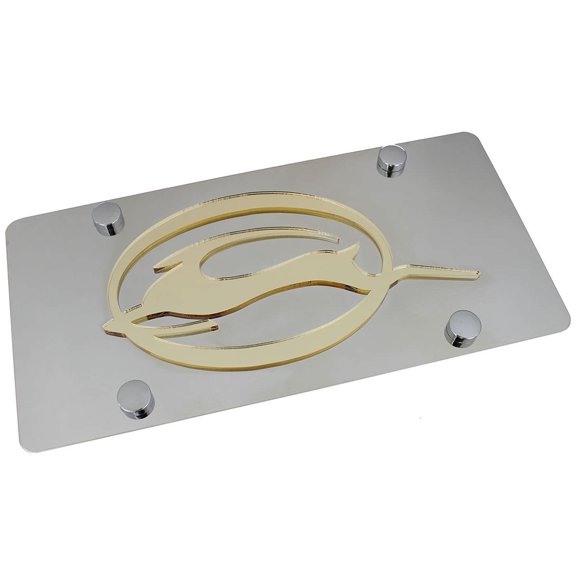 Chevy Impala Logo License Plate (Gold on Chrome)