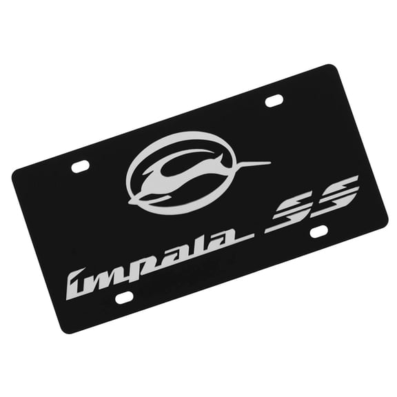 Chevy Impala SS Dual Logo License Plate (Carbon Black)
