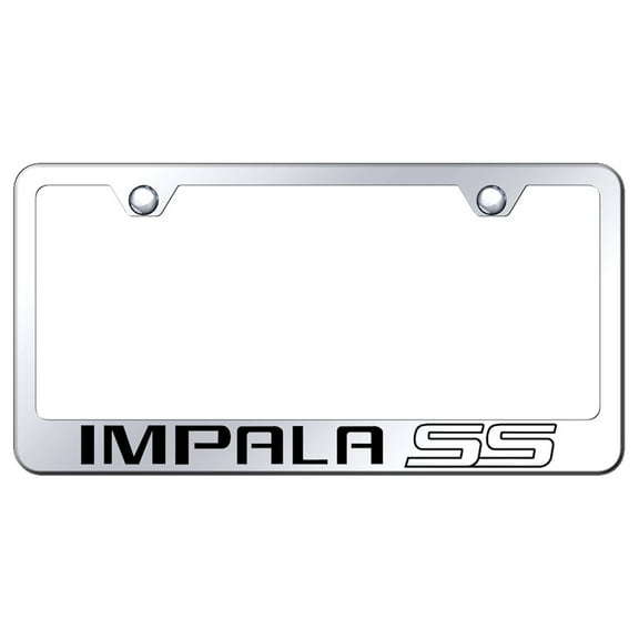 Chevy Impala SS Laser Etched Logo Stainless Steel License Plate Frame (Chrome)