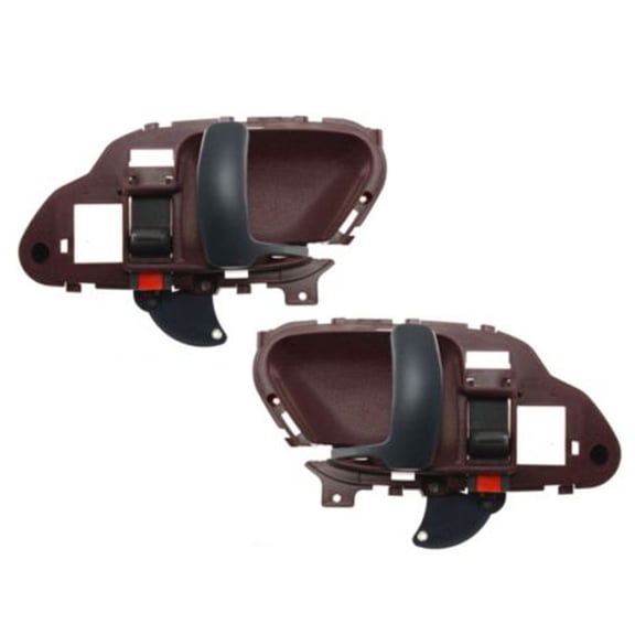 For Chevy K3500 1995 96 97 98 99 2000 Interior Door Handle Driver and Passenger Side | Pair | Front/Rear | w/Door Lock Button | Red Housing w/Textured Black Lever | For GM1352103, GM1353103