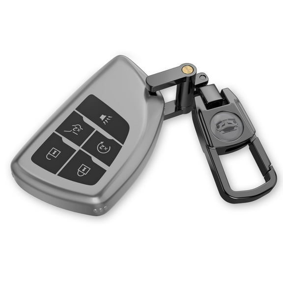 for Chevy Key Fob Cover with Keychain.TPU Keyshell No Screws Required for Installation. Compatible with 2021-2025 Silverado Sierra Tahoe GMC Yukon Suburban Denali (5-Buttons)