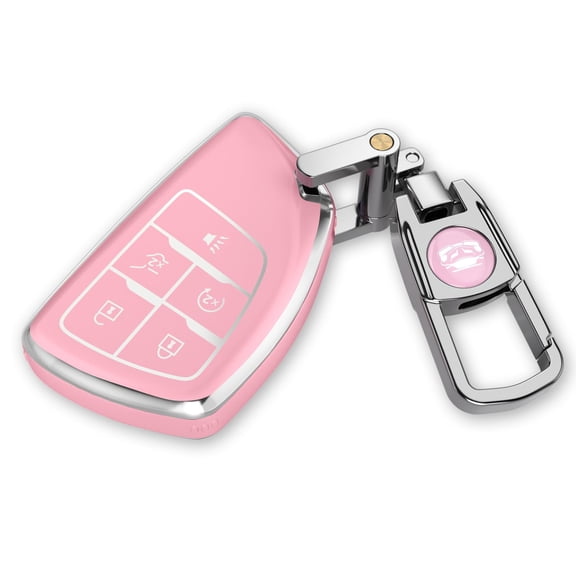 for Chevy Key Fob Cover with Keychain.TPU Keyshell No Screws Required for Installation. Compatible with 2021-2025 Silverado Sierra Tahoe GMC Yukon Suburban Denali (5-Buttons)