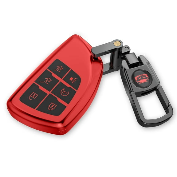 for Chevy Key Fob Cover with Keychain.TPU Keyshell No Screws Required for Installation. Compatible with 2021-2025 Silverado Sierra Tahoe GMC Yukon Suburban Denali ( 6-Buttons)