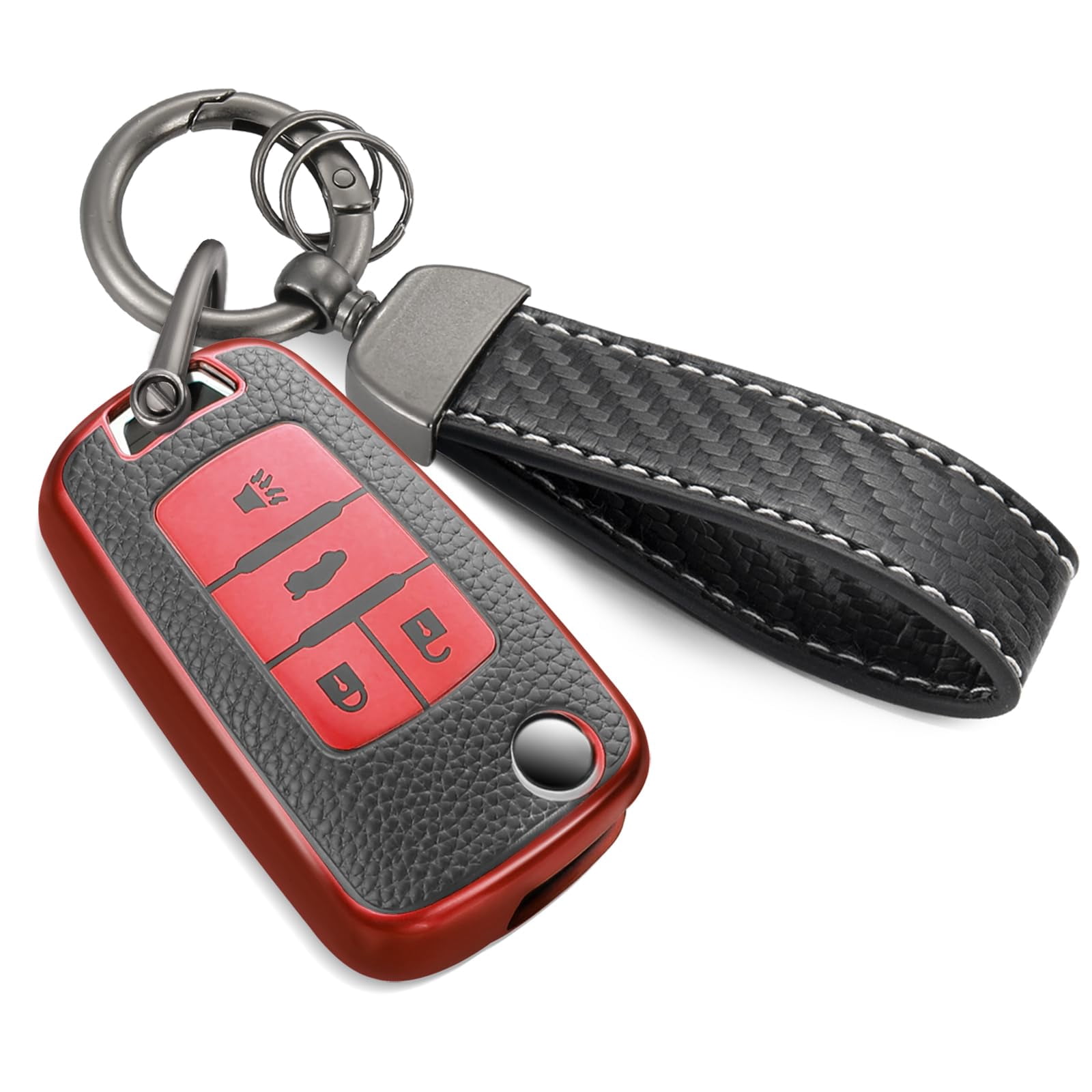 Key Fob Bell Rope for Chevy Key Fob Cover with Metal Braided Rope Keychain, Upgraded Key ...
