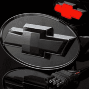 Autogem Chevy LED Hitch Cover, Gloss Black, Red Illuminated Bowtie Logo, Fits 1.25" & 2" Receivers
