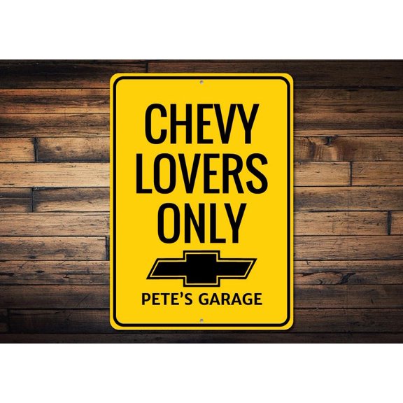 Chevy Lovers Only Novelty Sign, Metal Wall Decor - 10x14 inches
