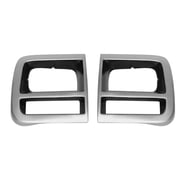 For Chevy LLV 1992 1993 1994 1995 Headlight Bezel Driver and Passenger Side | Pair | w/Single Rectangular Headlight | Silver/Dark Argent | Replacement For 15685963, 15685964, GM2513181