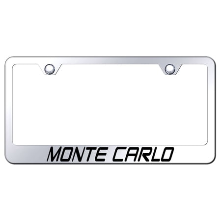 Chevy Monte Carlo Laser Etched Logo Stainless Steel License Plate Frame (Chrome)