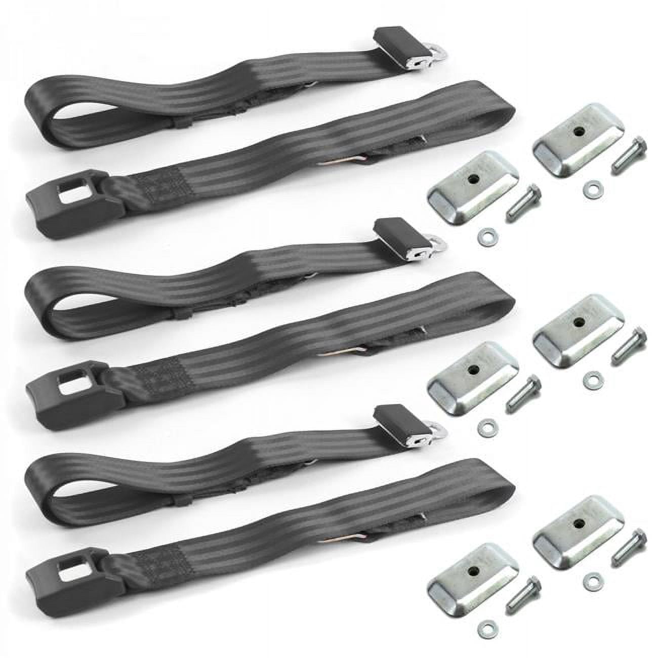 Chevy Nova 1968-1974 Standard 2 Point Charcoal Lap Bench Seat Belt Kit ...