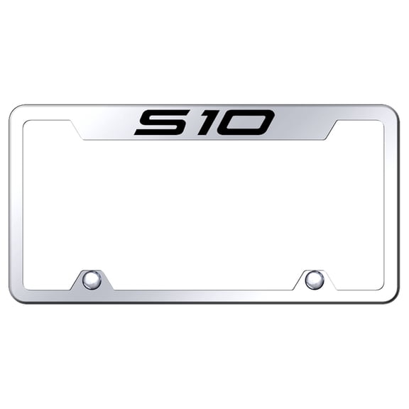 Chevy S-10 Logo Stainless Steel Truck Cut-Out License Plate Frame (Chrome)